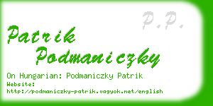 patrik podmaniczky business card